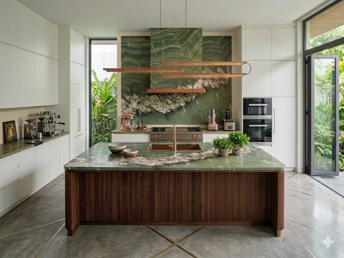 Đá Thạch Anh Xuyên Sáng Ropical Green